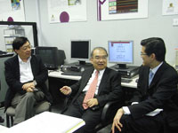 From left: Prof. Zhang Yuanting, Director Institute of Biomedical and Health Engineering, Prof. Wang Weiqi and Prof. Yu Cheuk-man, Chairman of the Department of Medicine and Therapeutics, Head of Division of Cardiology
